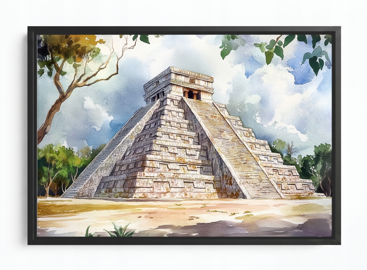 Obraz Rám Americký Box Historie Mexiko Pyramida Mayové Chrám 60x40
