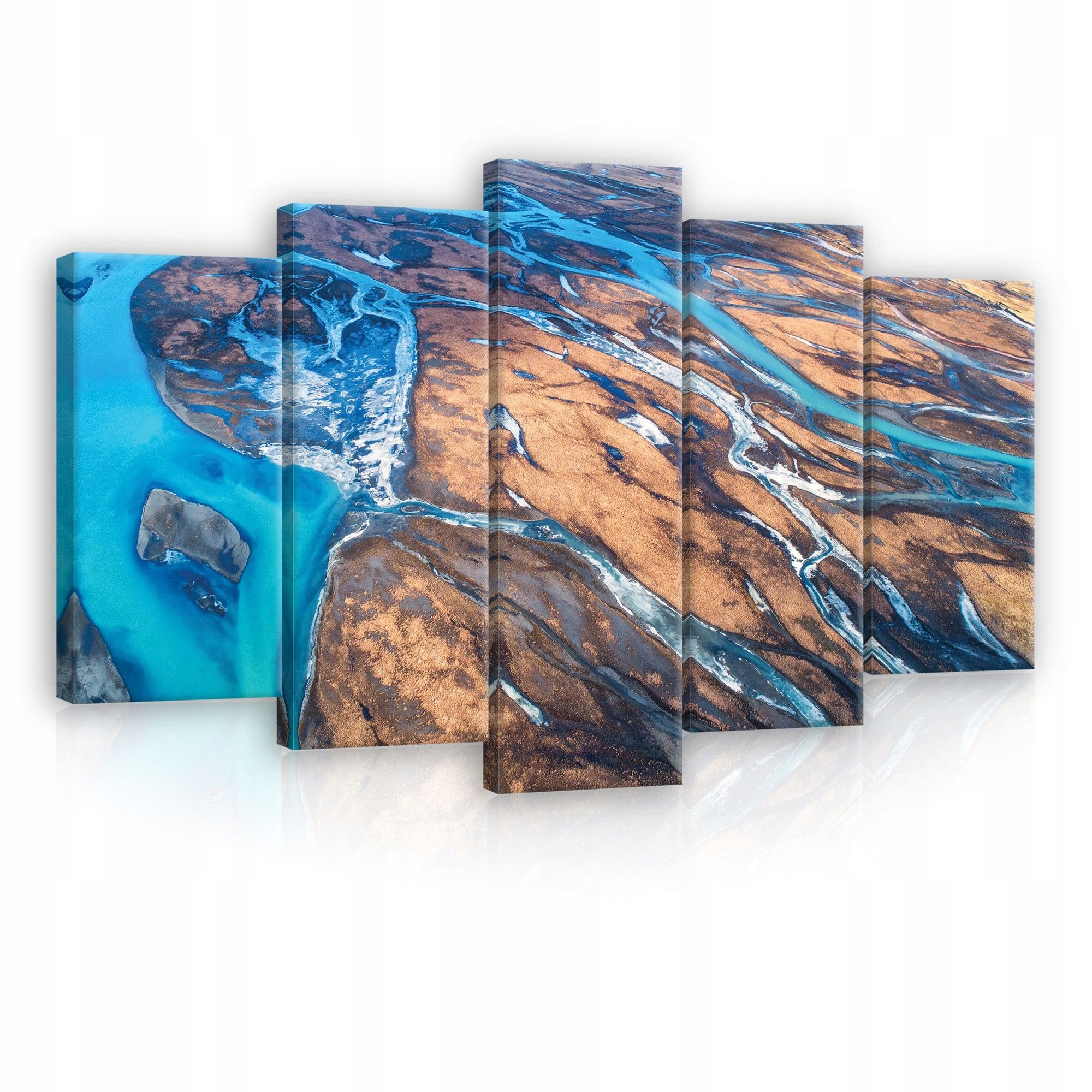 Obraz 100x60 Delta řeky letecká fotografie příroda řeka krajina vzory