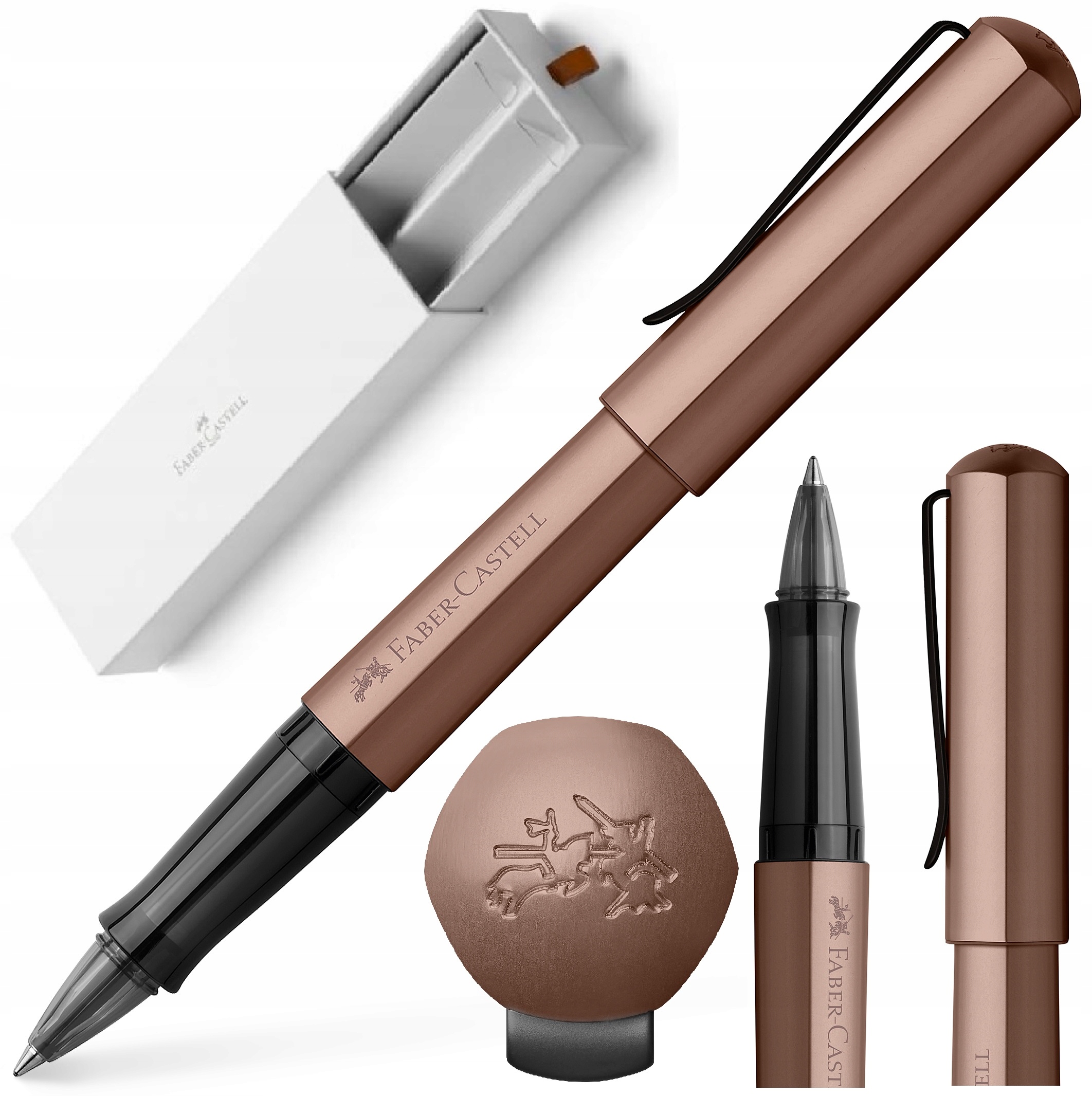 Faber-castell Pióro kulkowe na wkład długopis Hexo Brązowe