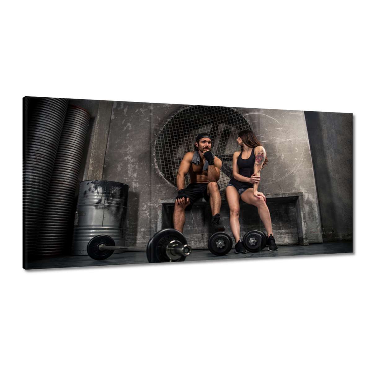 Obrazy 180x90 Zamilovaný pár v posilňovni