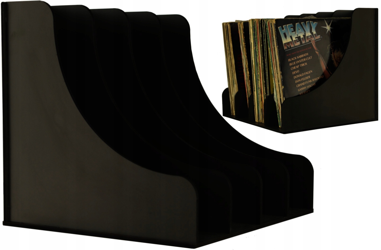 Stojak Na Płyty Winylowe Organizer Winyle Czarny 100 Płyt 40 cm