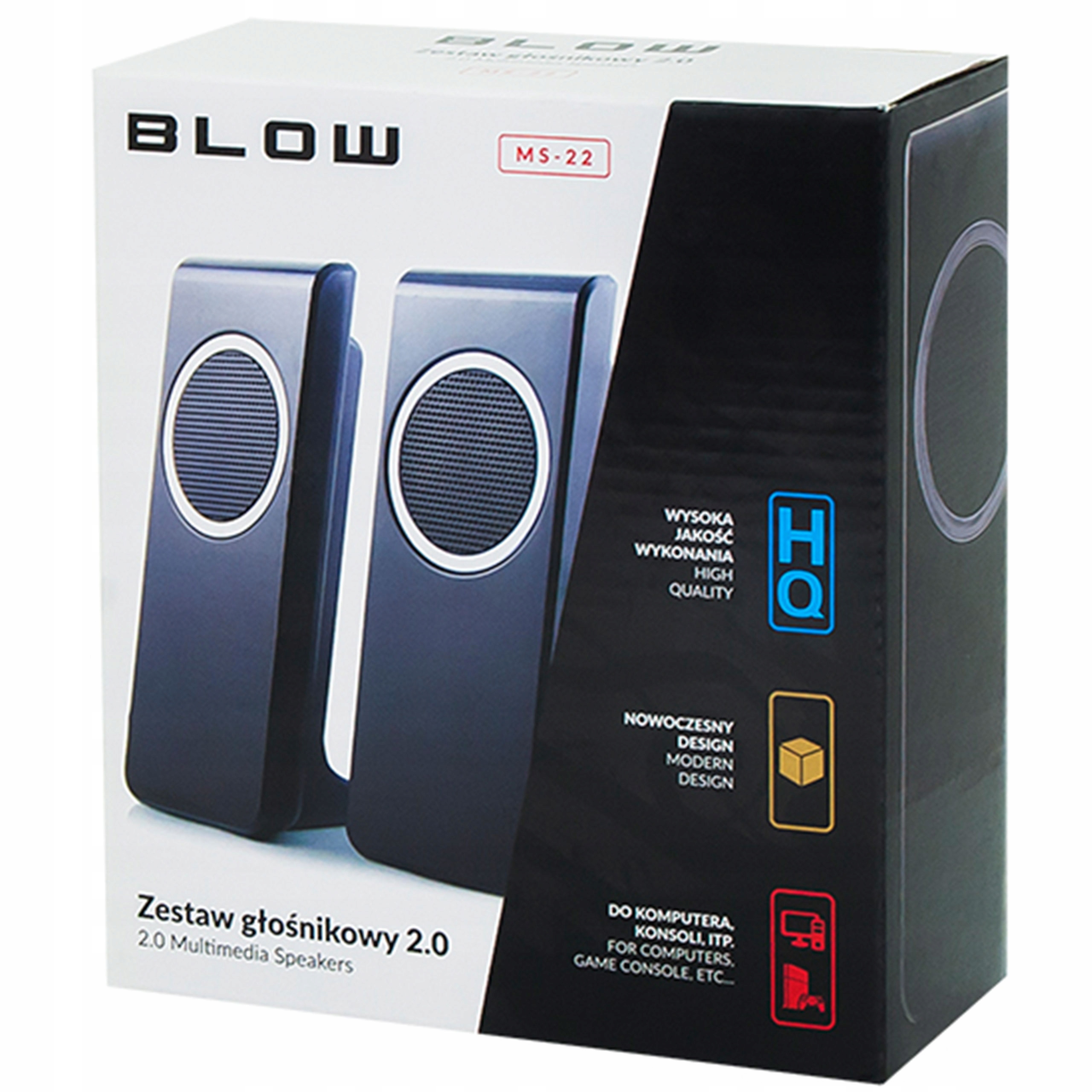 UNIWERSALNE GŁOŚNIKI KOMPUTEROWE 2.0 BLOW DO LAPTOPA PC TV USB LED Marka Blow