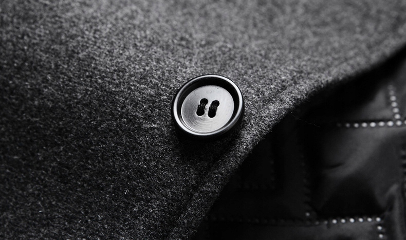 ELEGANCKI MĘSKI PŁASZCZ ZIMOWY JESIENNY WEŁNIANY Wzór dominujący bez wzoru