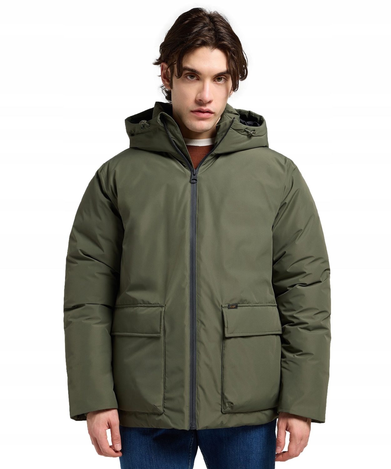 Bunda Lee Hooded Short Puffer 112370434 Olive Gray XXL