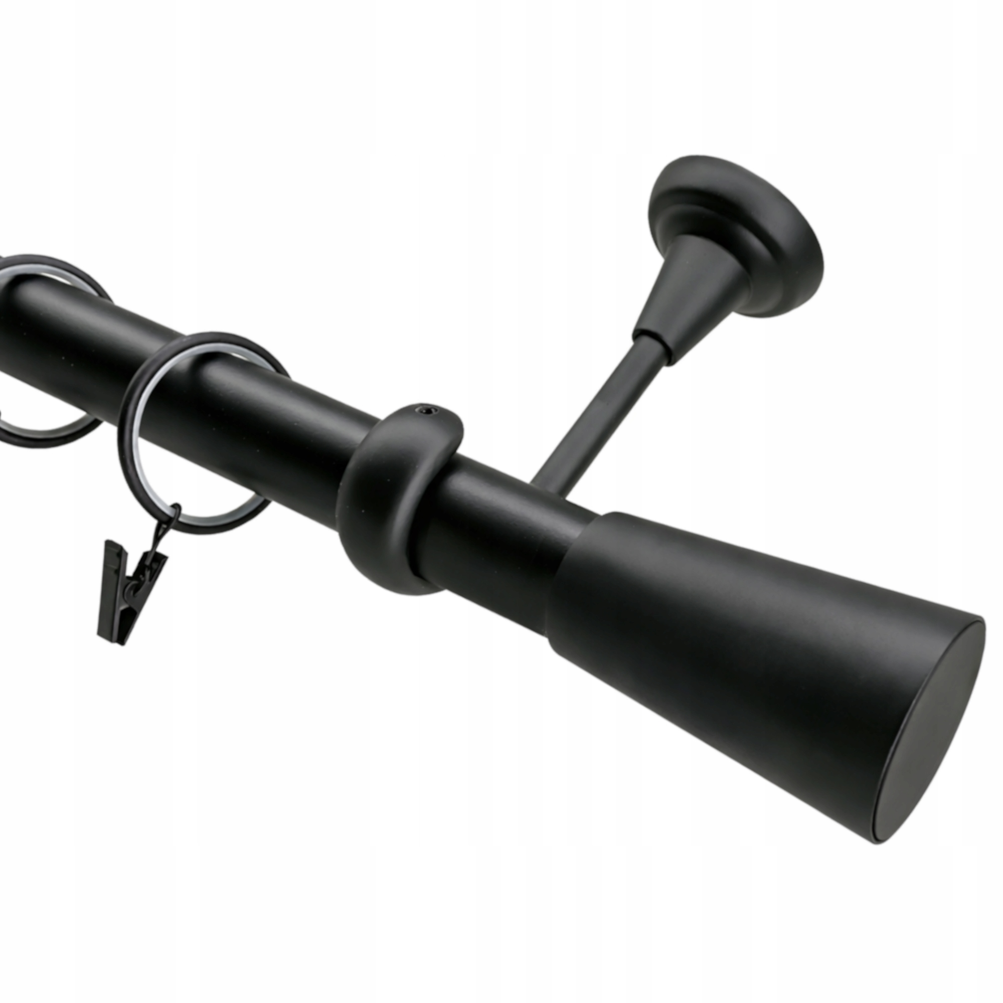 Jednoduchá Garnýž Kovový 25 MM Záclonová Tyč Výběr Konců 160 CM