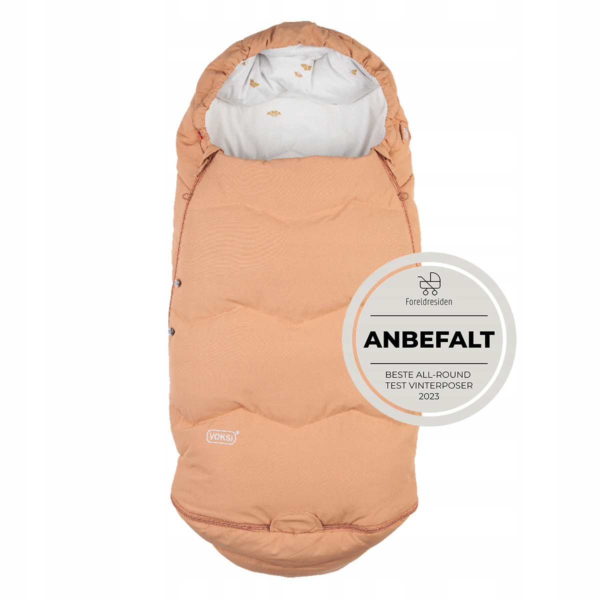 Miegmaišis automobilinei kėdutei/vežimiui „Voksi Explorer“ – persikinės spalvos