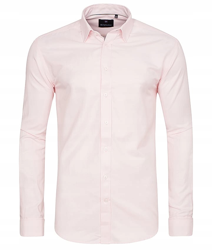 

Koszula Męska Różowa Slim Fit Spinka Gładka 43