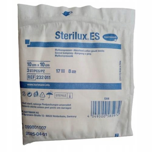 

Sterilux Es Kompresy gazowe jałowe 17W 8N 10x10cm