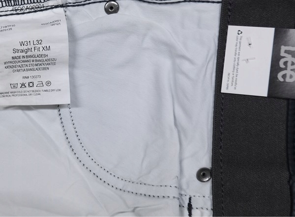 LEE STRAIGHT FIT XM spodnie proste navy W40 L32 Kolor niebieski