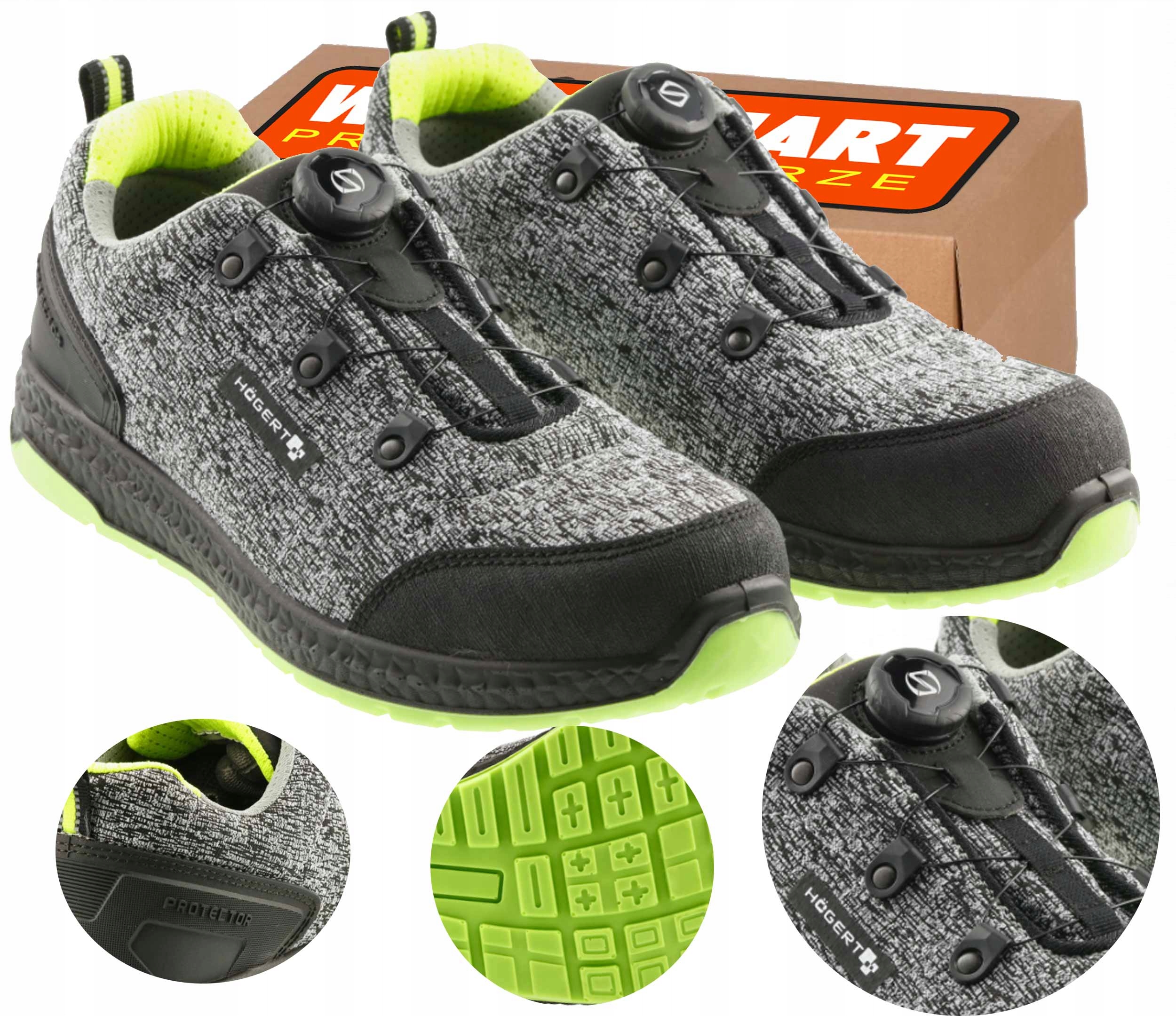 Buty robocze Lekkie sportowe S1PS automatyczne wiązania 46 Hogert Kemnitz