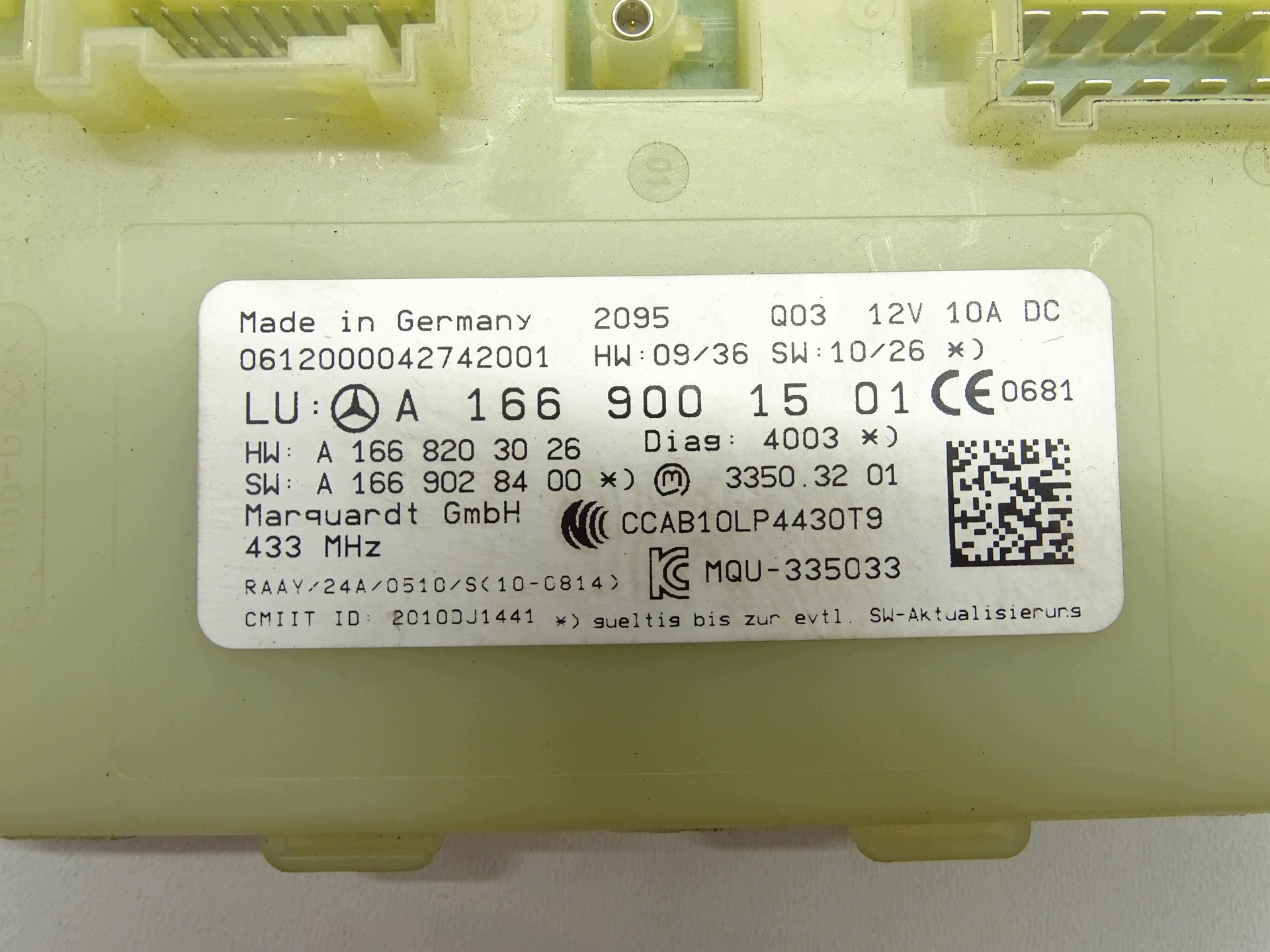 control unit module KEYLESS GO MERCEDES ML W166 A1669001501
