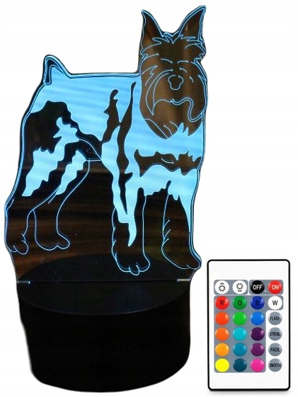 

Lampa 3D Led Usb Terrier Sznaucer Dog Pies Pilot