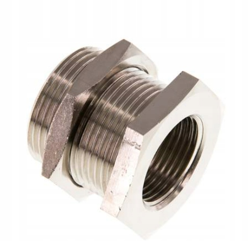 Přepážková spojka Gw G 3/4" – Gz M 34x2 niklovaná mosaz