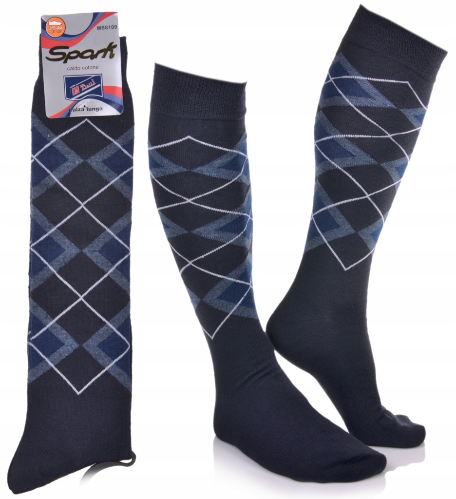 

Podkolanówki Męskie w romby Bawełniane Wysokie