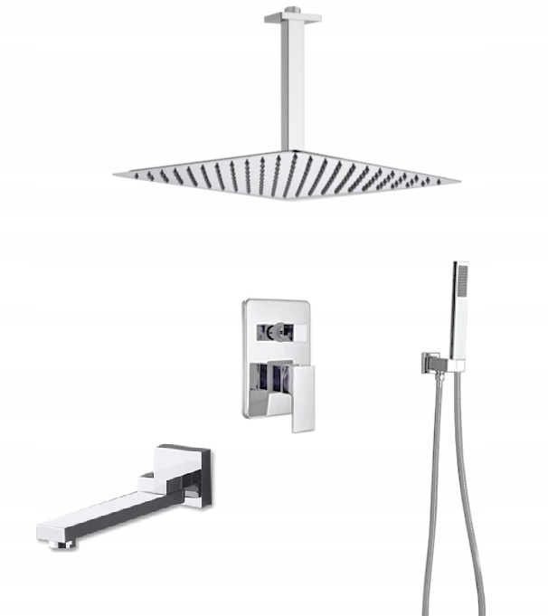 Podomietková Sprchová Súprava Vypúšťačka Chrómová Dažďovka 30 cm