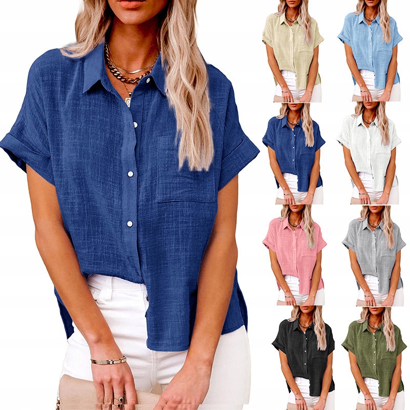 CASUAL BLUZKA LNIANA DAMSKA PRZEWIEWNA KOSZULA ROZPINANA Płeć kobieta