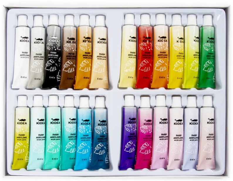 ZESTAW FARBY AKRYLOWE DO MALOWANIA 24 KOLORY MEGA RYSOWANIE DLA DZIECI Kod producenta MALOWANIE RYSOWANIE SZKOŁYA NA LEKCJE DZIECI