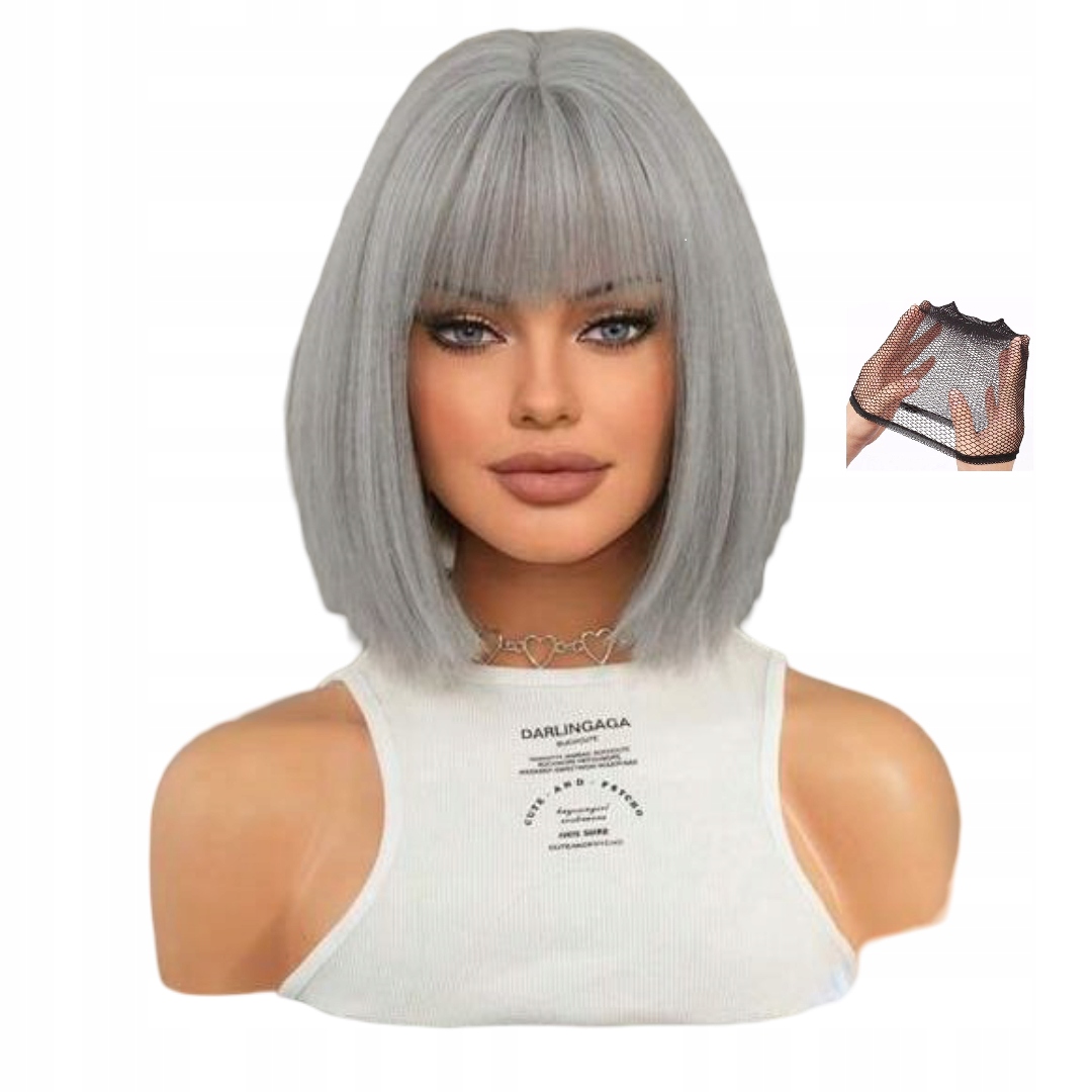 Šedá blond paruka s ofinou jako Přírodní čepička Bonus