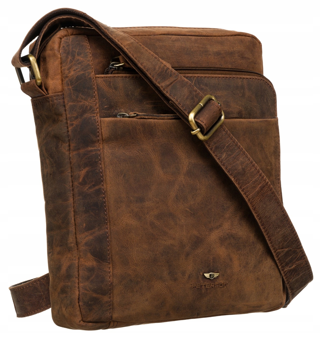 Listonoszka Peterson męska torba skórzana skóra naturalna długi pasek