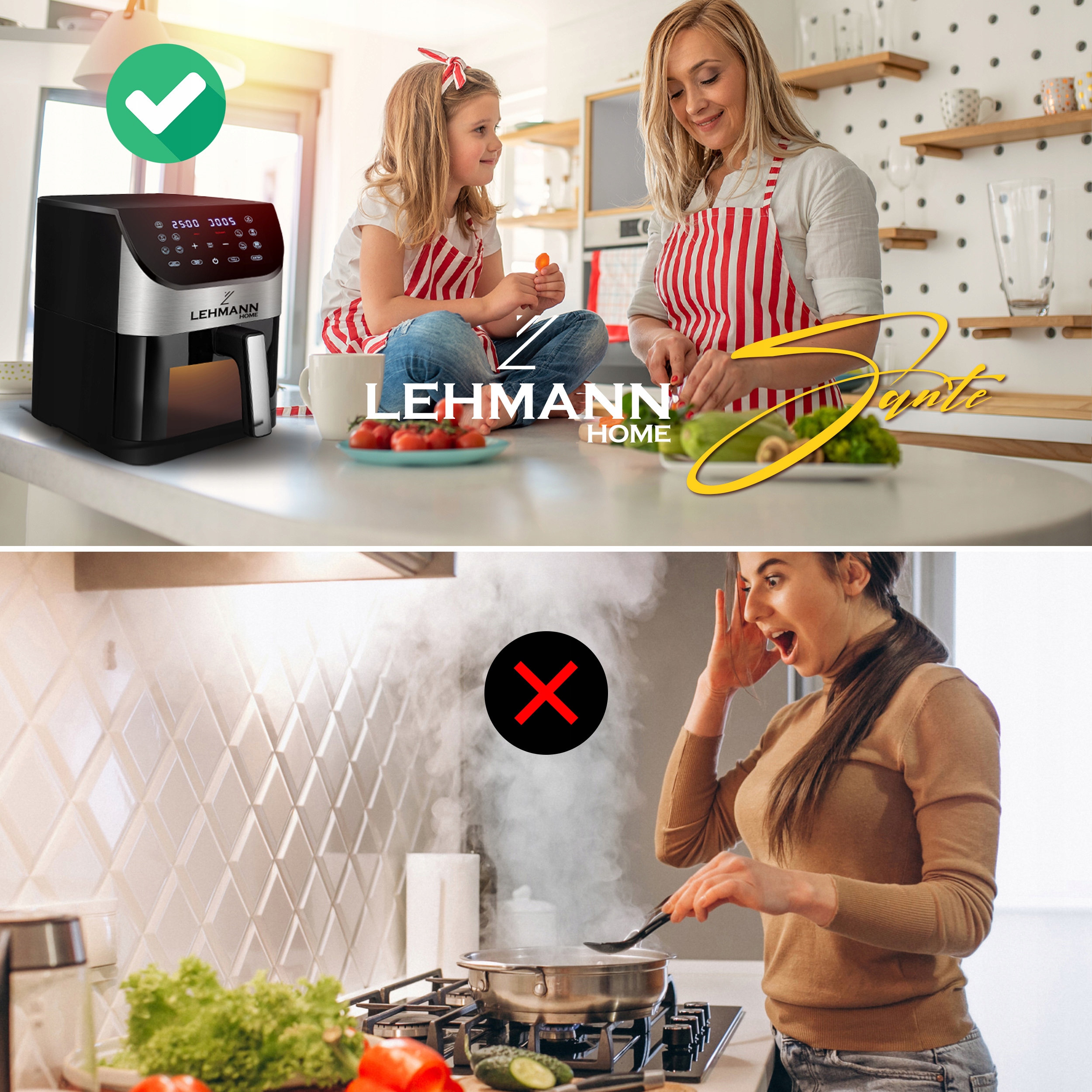 Fettfri frityrkoker AIR FRYER STOR 12 PROGRAMMER 6l 1500W Produsentkode LHODF-1560