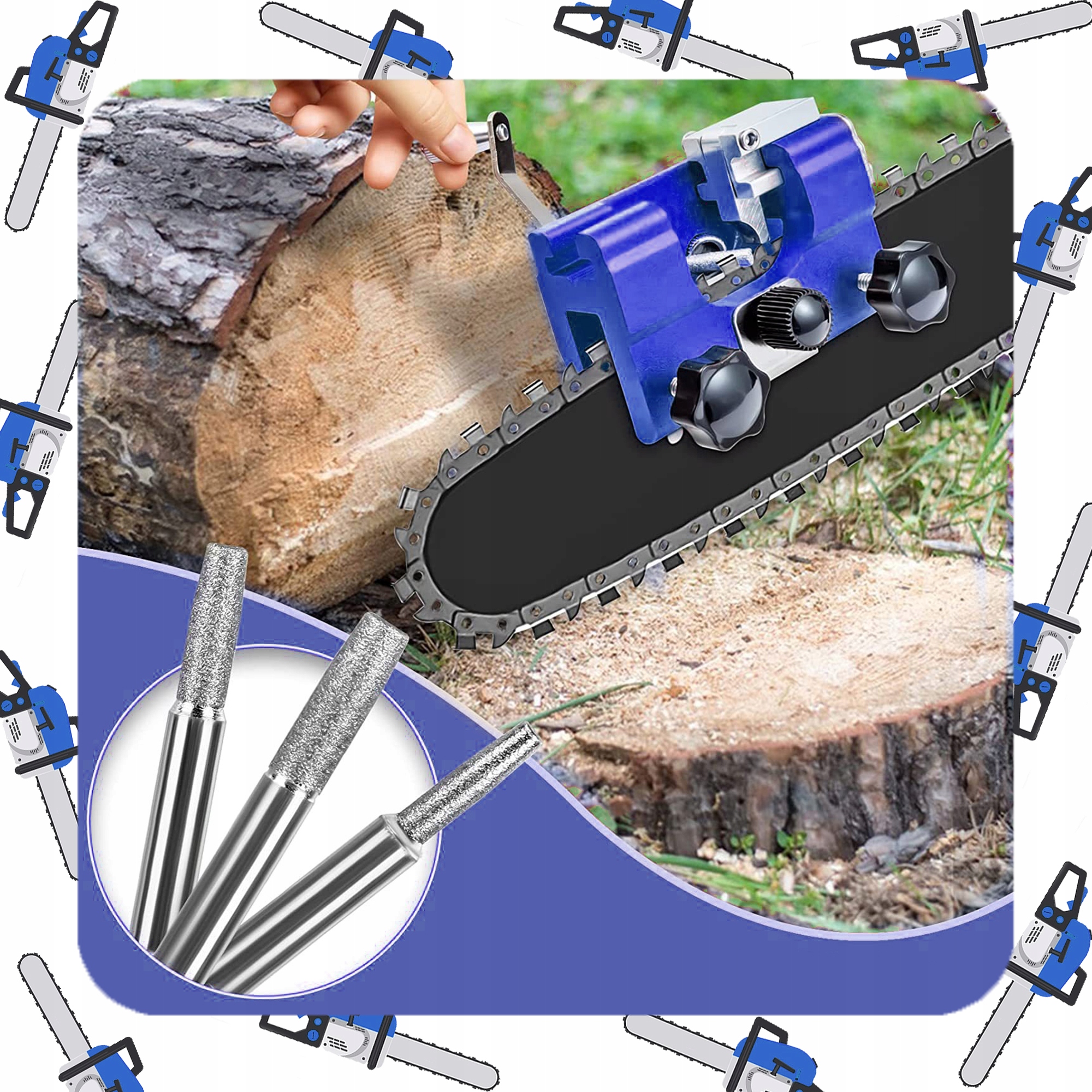 ZESTAW OSTRZAŁKA ŁAŃCUCHÓW PIŁY SPALINOWEJ PILARKI RĘCZNA 5 OSTRZAŁEK STAL Kod producenta 04567