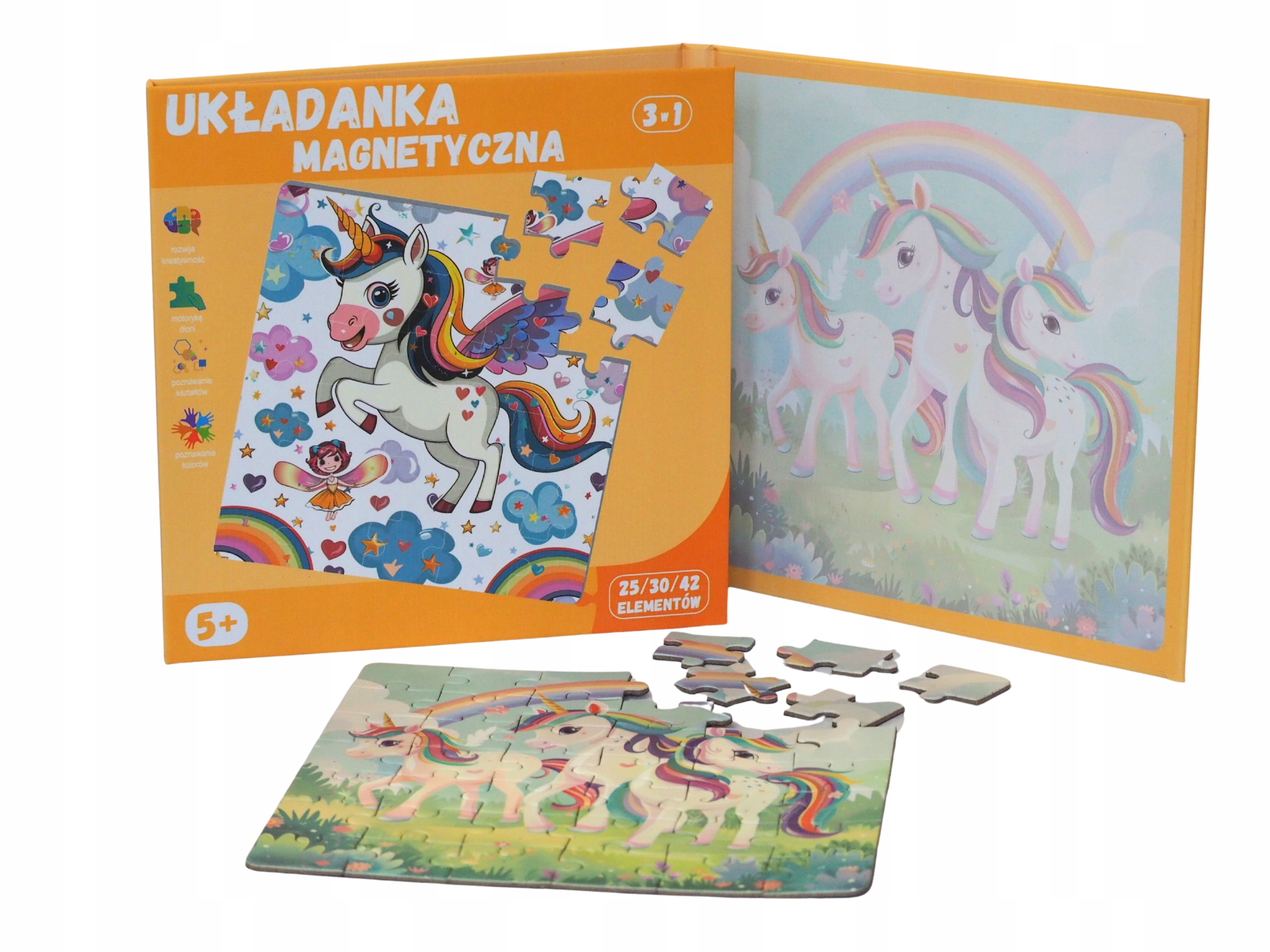 PUZZLE MAGNETYCZNE JEDNOROŻCE QBI DLA DZIECI LOGICZNE PREZENT
