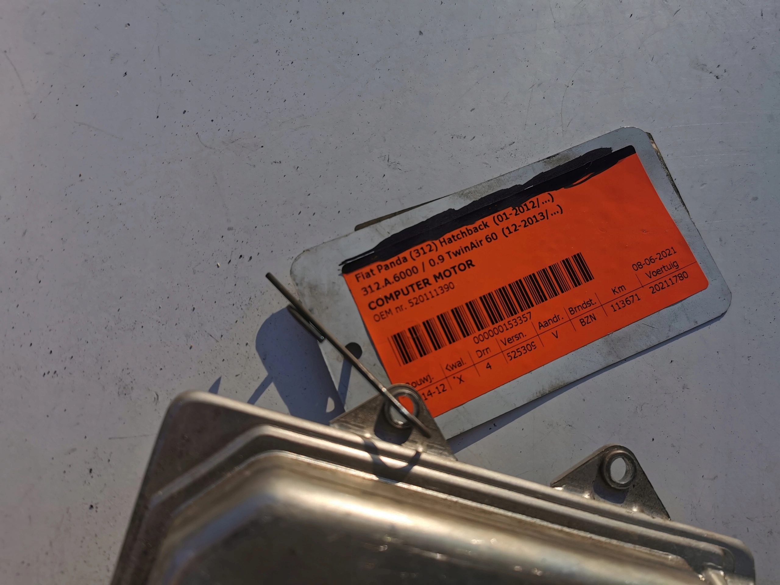 FIAT PANDA 0.9B 51987314 BC.0118826.C computer ECU