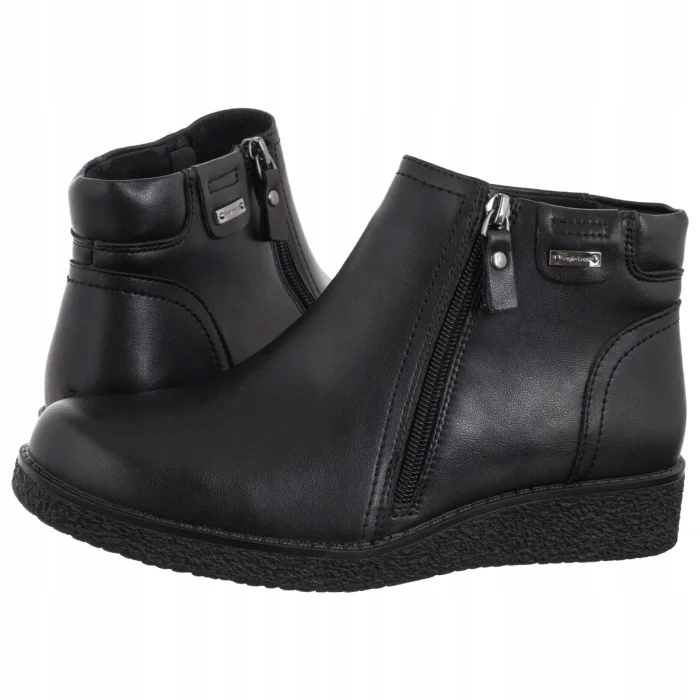 Dámské Kožené Boty Kotníkové Boty Sergio Leone Černé Bt 25348-S Black