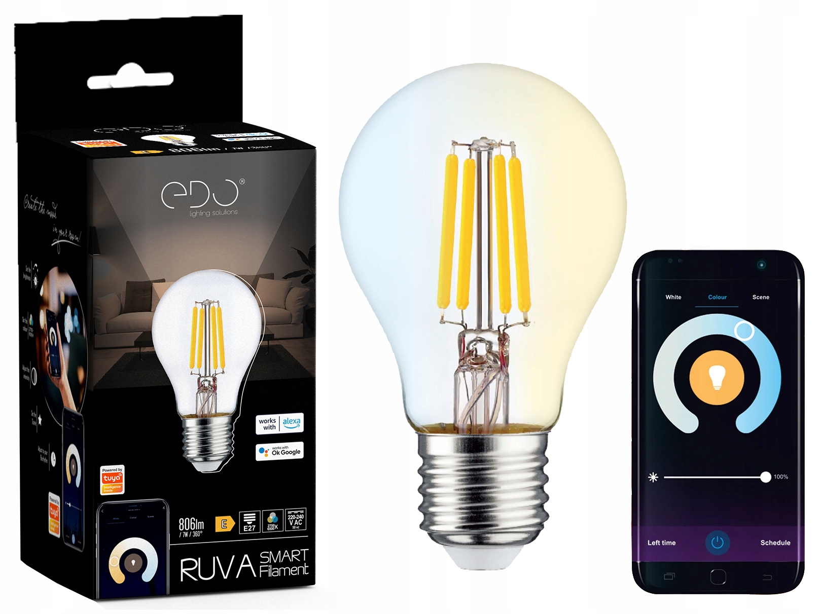 

Żarówka Led Smart 7W E27 Ww-cw Filament Wi-Fi Tuya