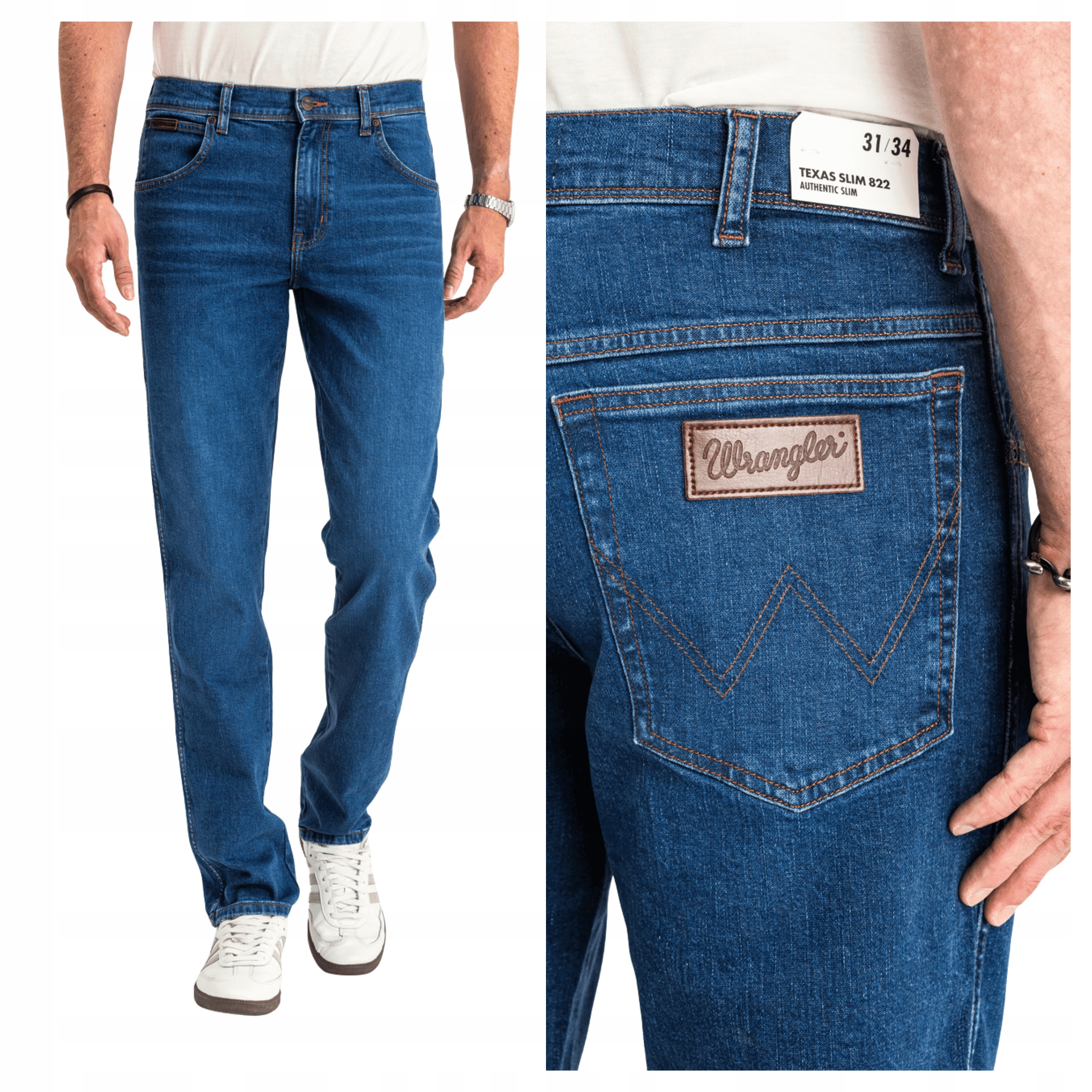 Pánské džínové kalhoty Wrangler Texas Slim Fit Zúžené modré W31 L34