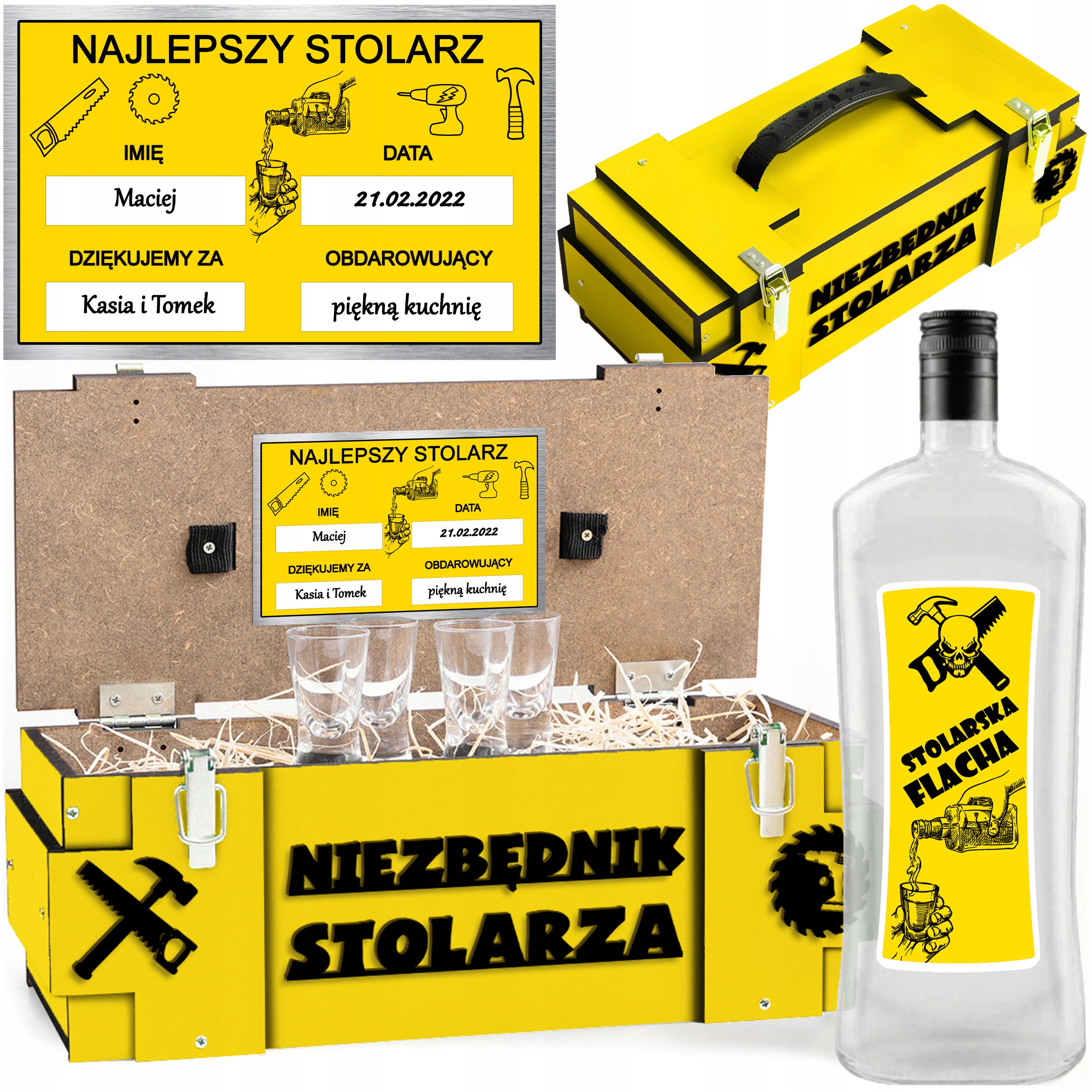 dla Stolarza na 18-99 urodziny Majsterkowicza Zestaw skrzynka taty