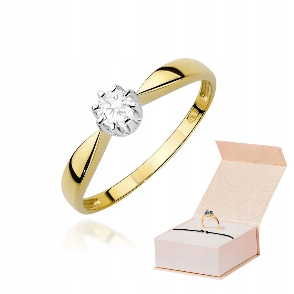 Zlatý Prstýnek S Chovným Diamantem 0,15 ct 585 Zlatý Náramek