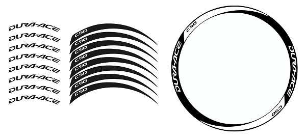 Zestaw naklejek Dura Ace C50 na obręcze