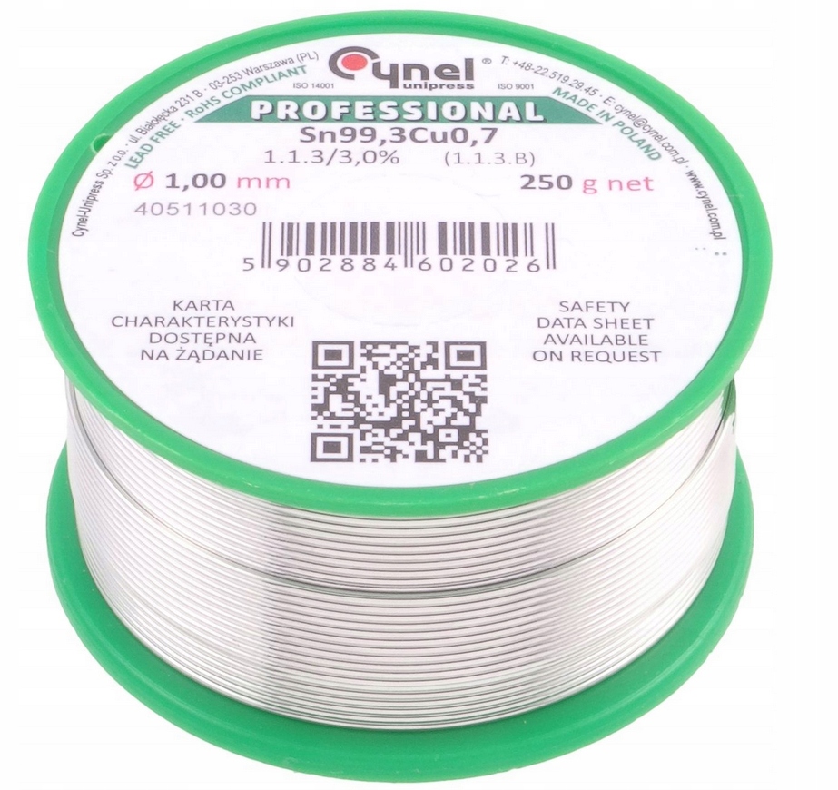 Cynel pro pájení tavidlo cín % 1,00 mm 250 g