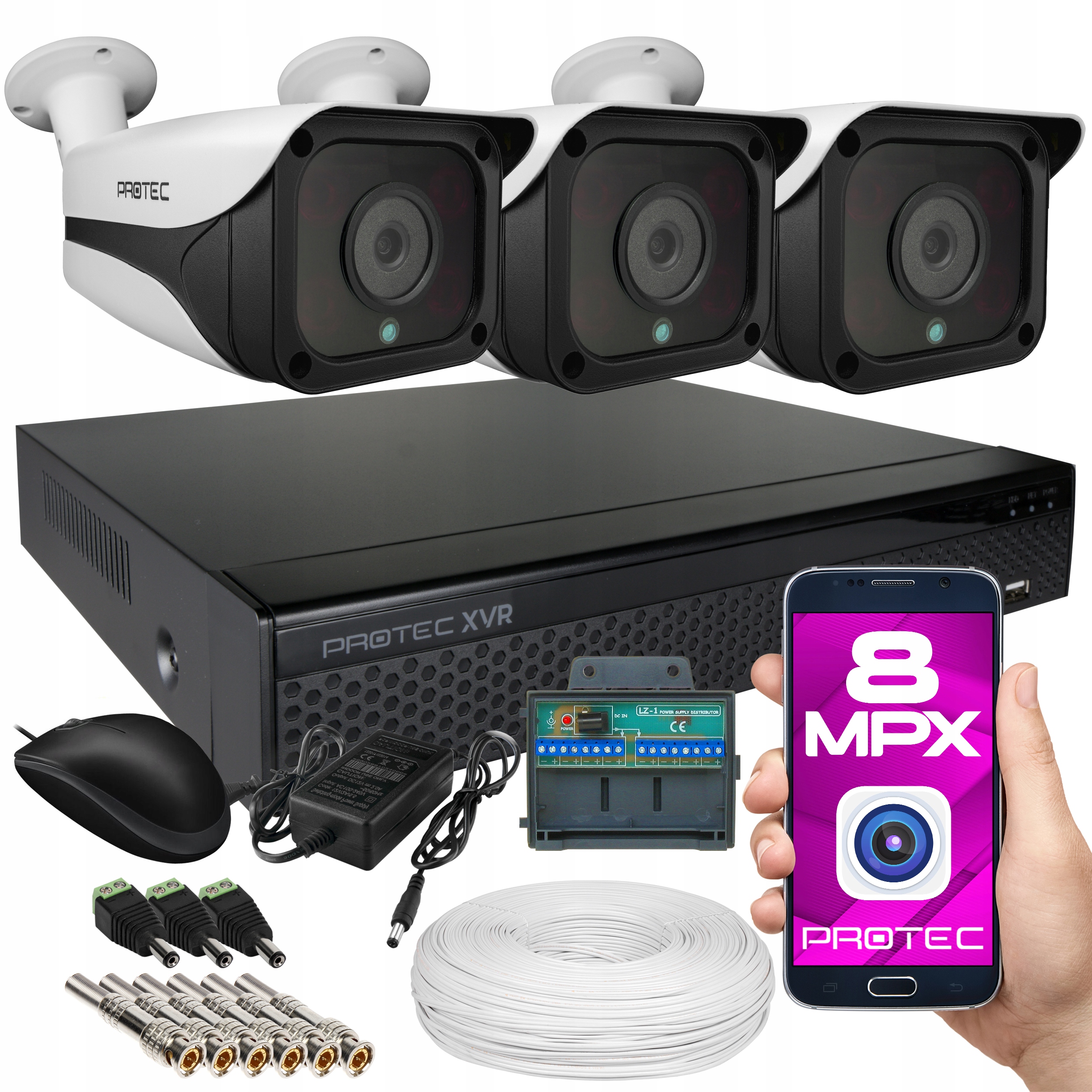 

Monitoring Zewnętrzny 3 Kamery 4K 8MP IR50