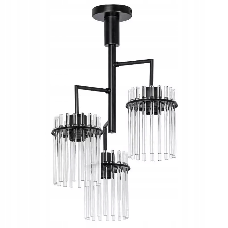 Stropní Svítidlo s křišťálovými trubkami je moderní pro jídelnu nad kuchyňským ostrůvkem