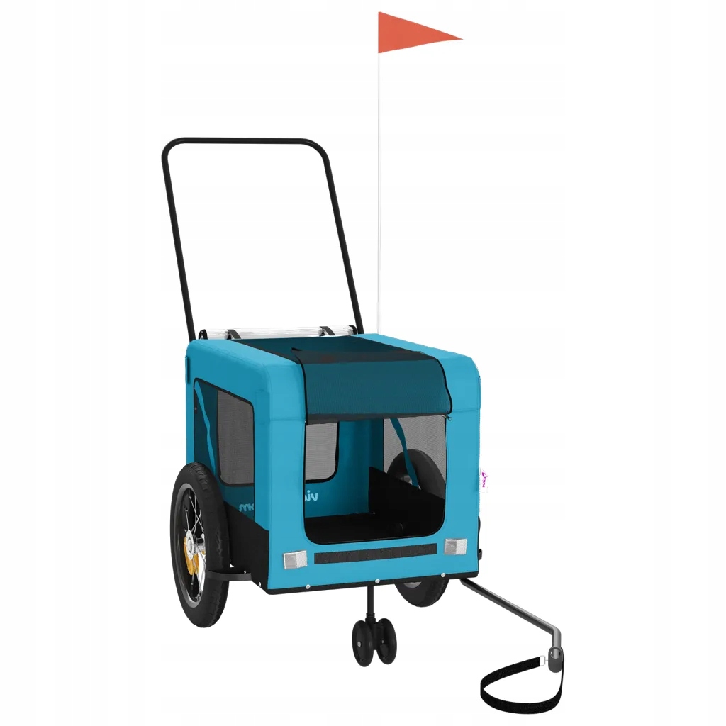 Levně Přívěs na kolo pro zvířata, modro-černý, 120 x 54,5 x 53 cm