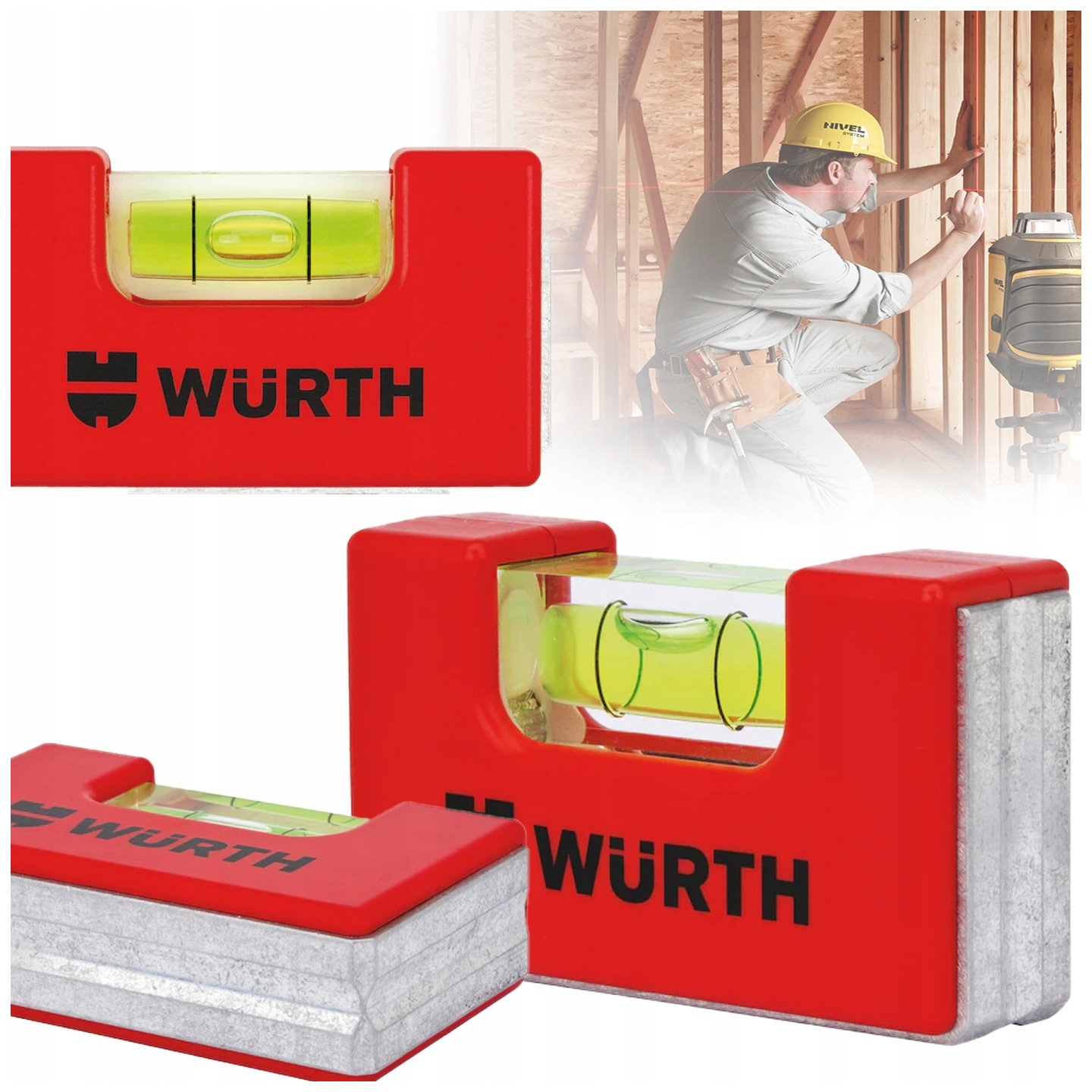 Vodováha s magnety Malá, praktická, kapesní, 7 cm Wurth