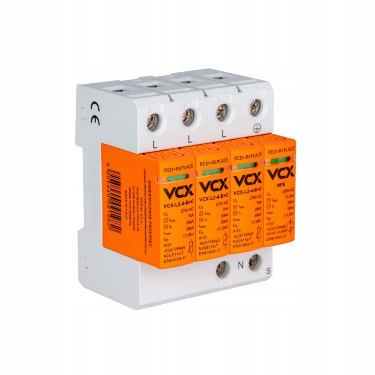 Ogranicznik przepięć T1T2 (b+c) 3P+NPE z iskiernikiem VCX Ac