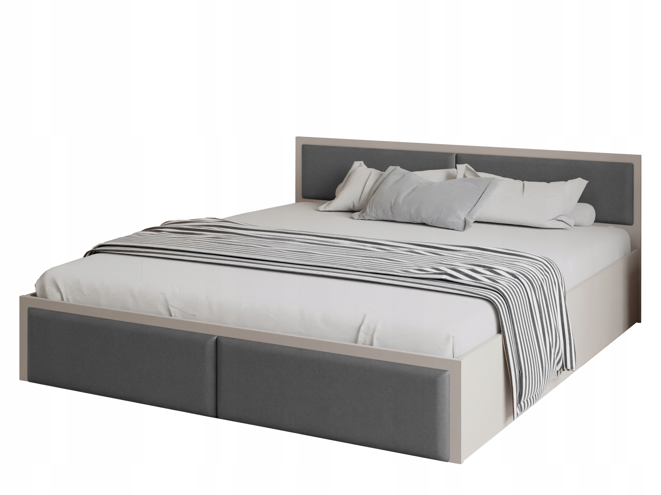 Lůžko Dior Costa 160 kašmír 2x dvojitý panel v šedé barvě