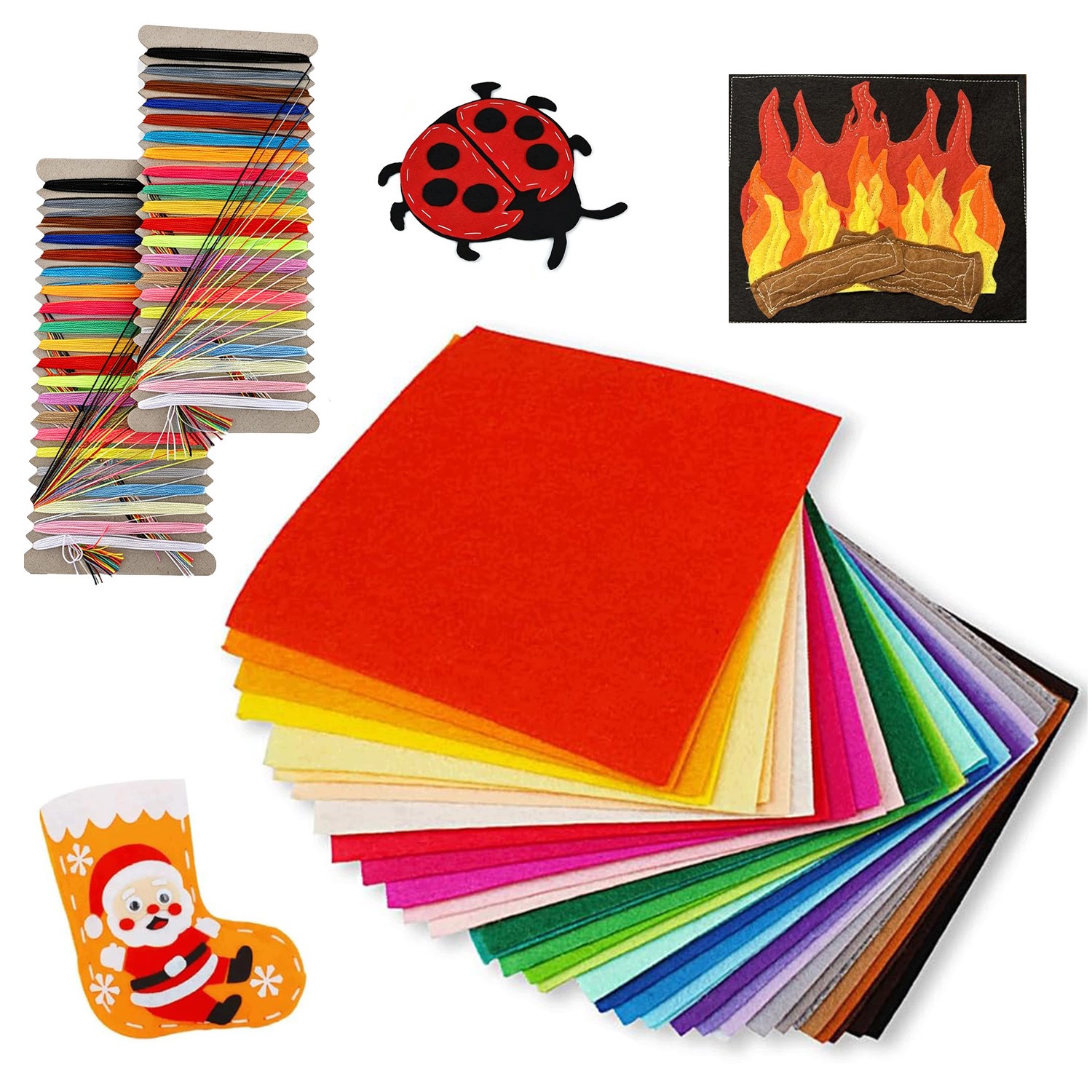 Plst Dekorativní ozdobný barevný set 30x20x0.1 cm 80kusů Estetický