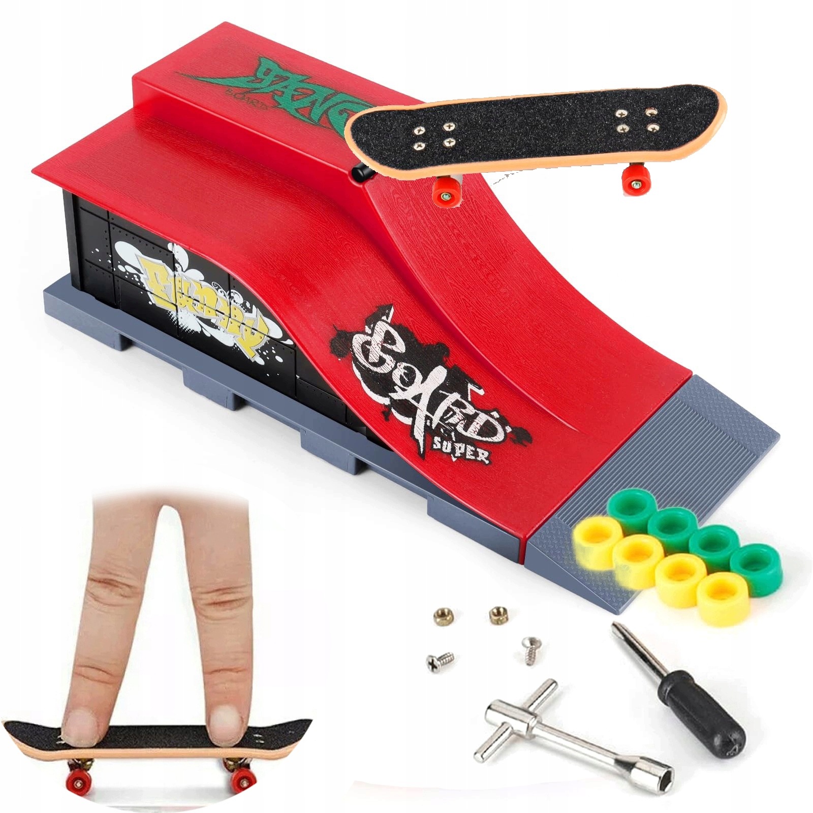 Fingerboard Rampa Zestaw Skatepark Z Deskorolka