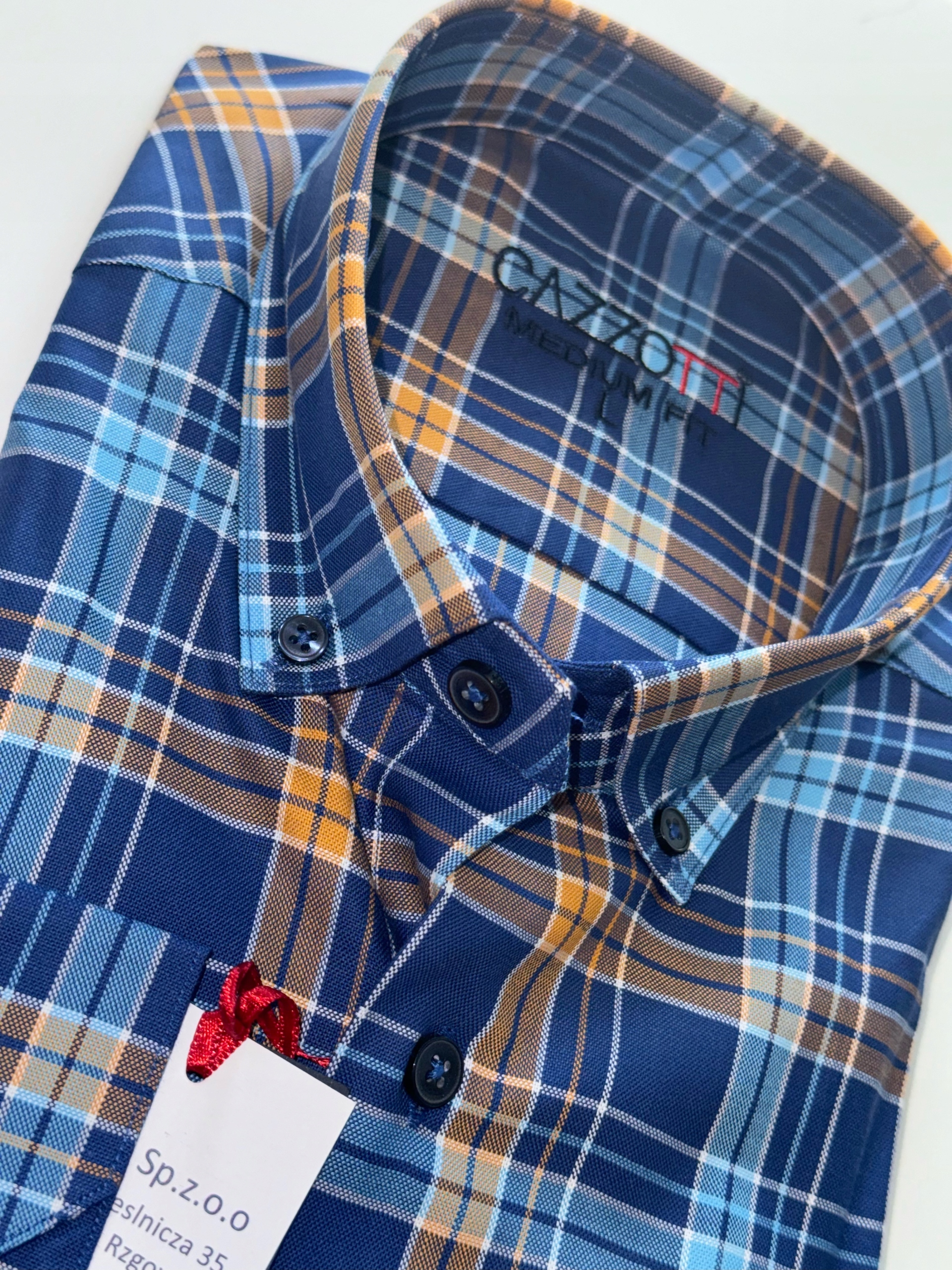 Cazzotti pánská košile barevná kostkovaná s dlouhým rukávem medium fit M 39/40 45C