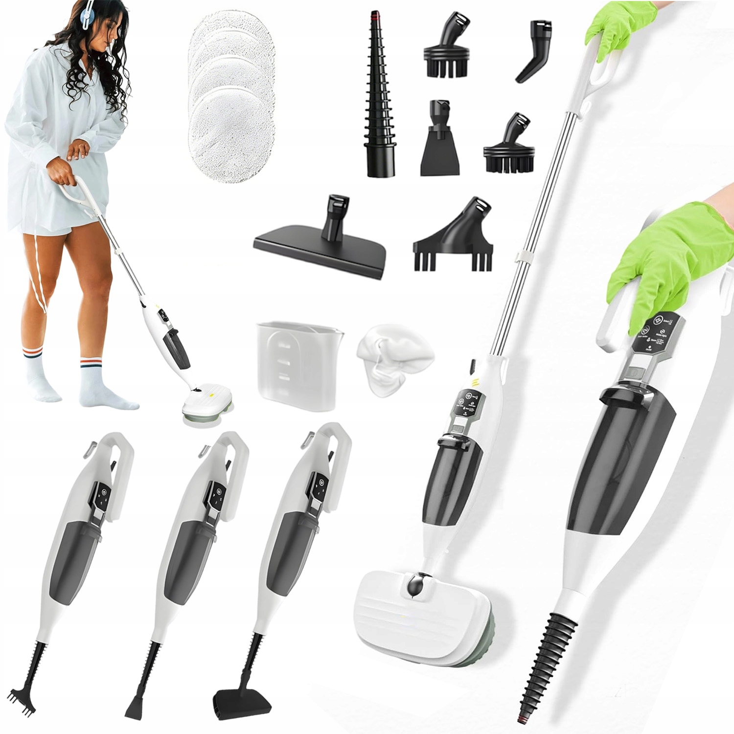 Parní Čistič Sada Parní Mop Vysoká Teplota Okna Koupelna Kuchyně