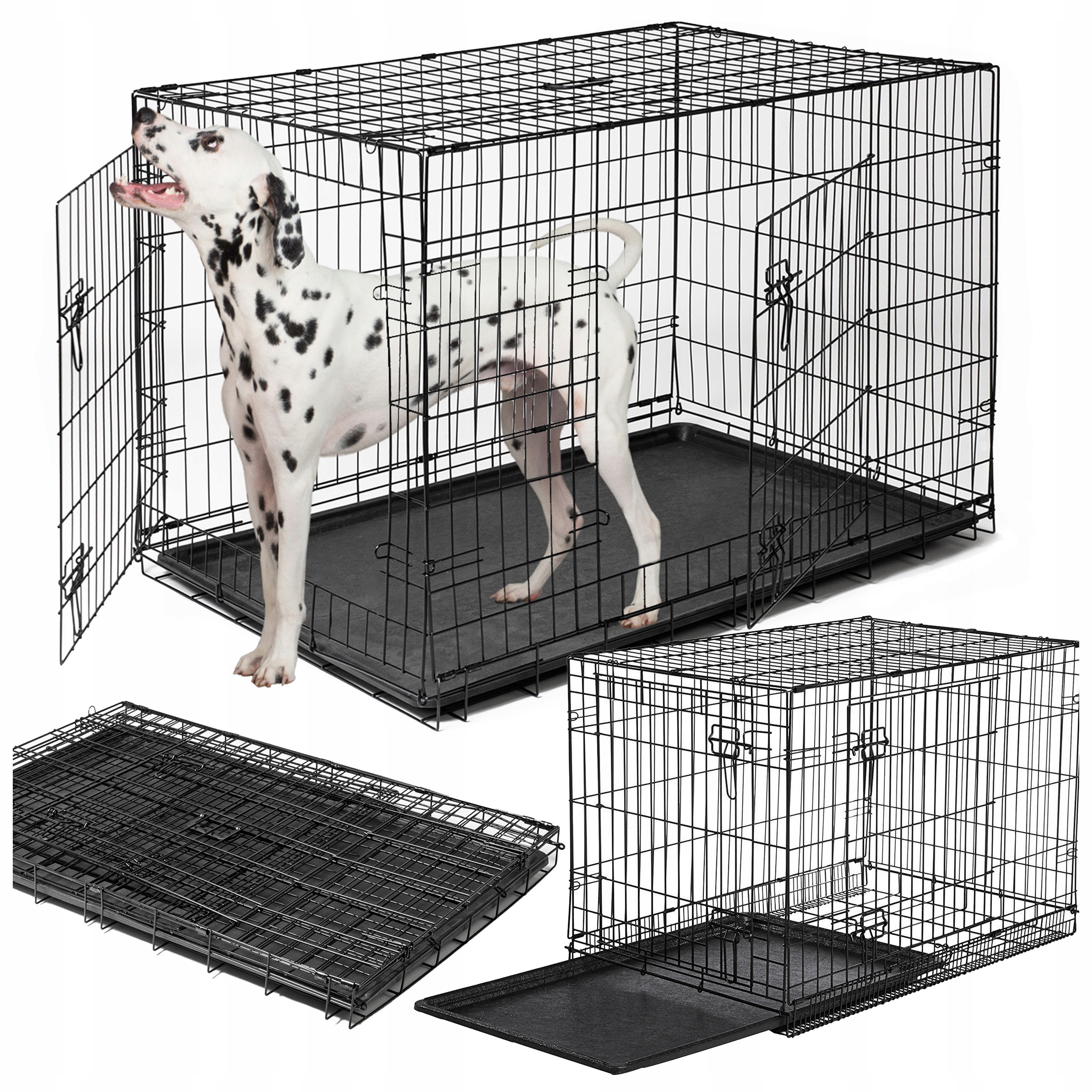 Klec Pro Psa Kovová Kennelová Zvířata Přepravka 106x67x75cm XL