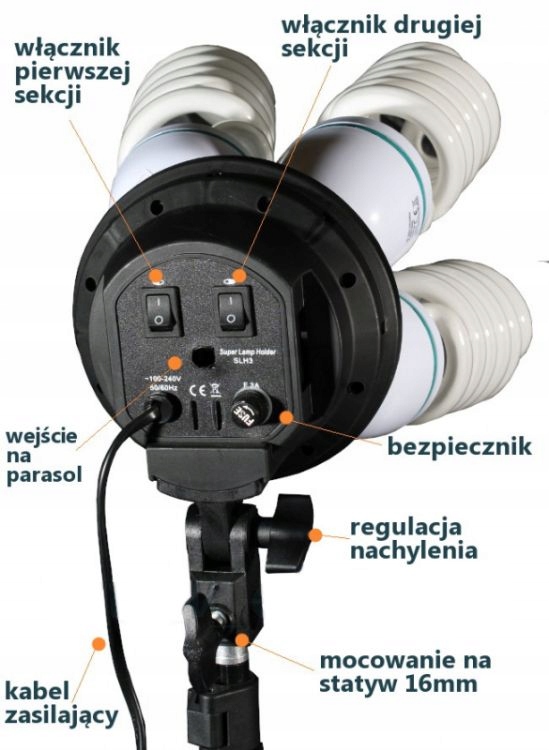 Oprawa softbox 50x70cm na cztery żarówki E27 Marka Inna