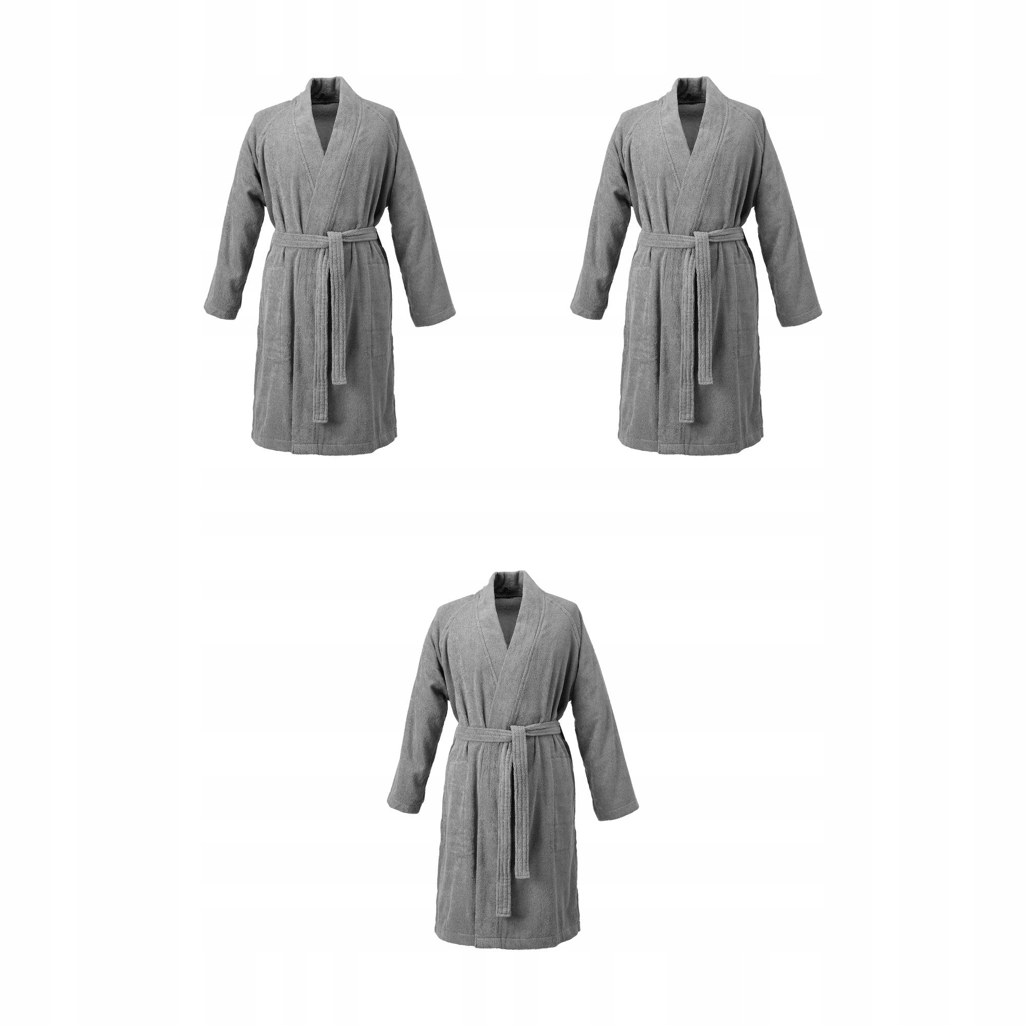 3 ks Šedý župan Rockan L/XL 100% bavlna, pohodlí a styl