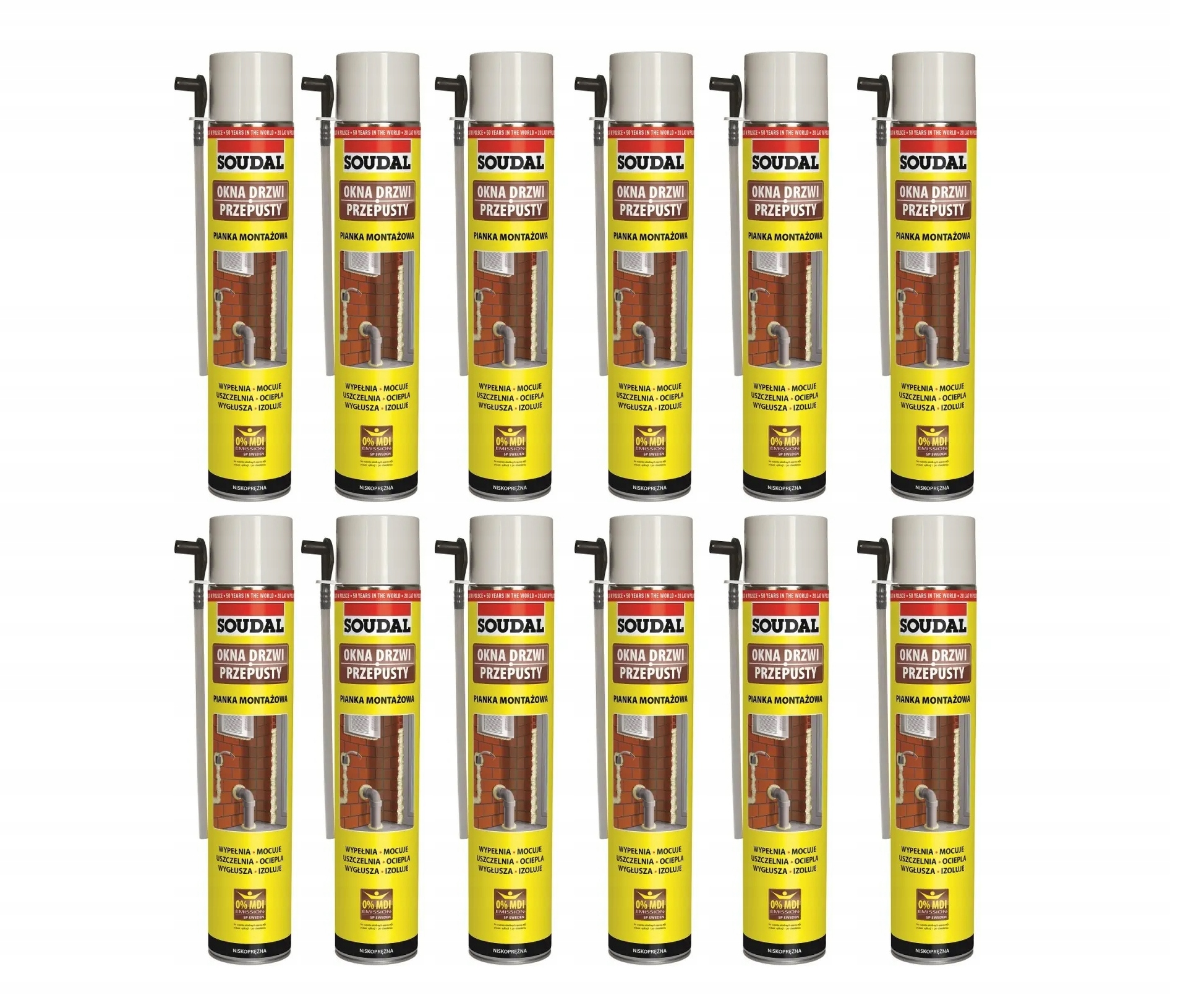 Soudal Montážní polyuretanová pěna 750 ml nízkotlaká karton 12 ks