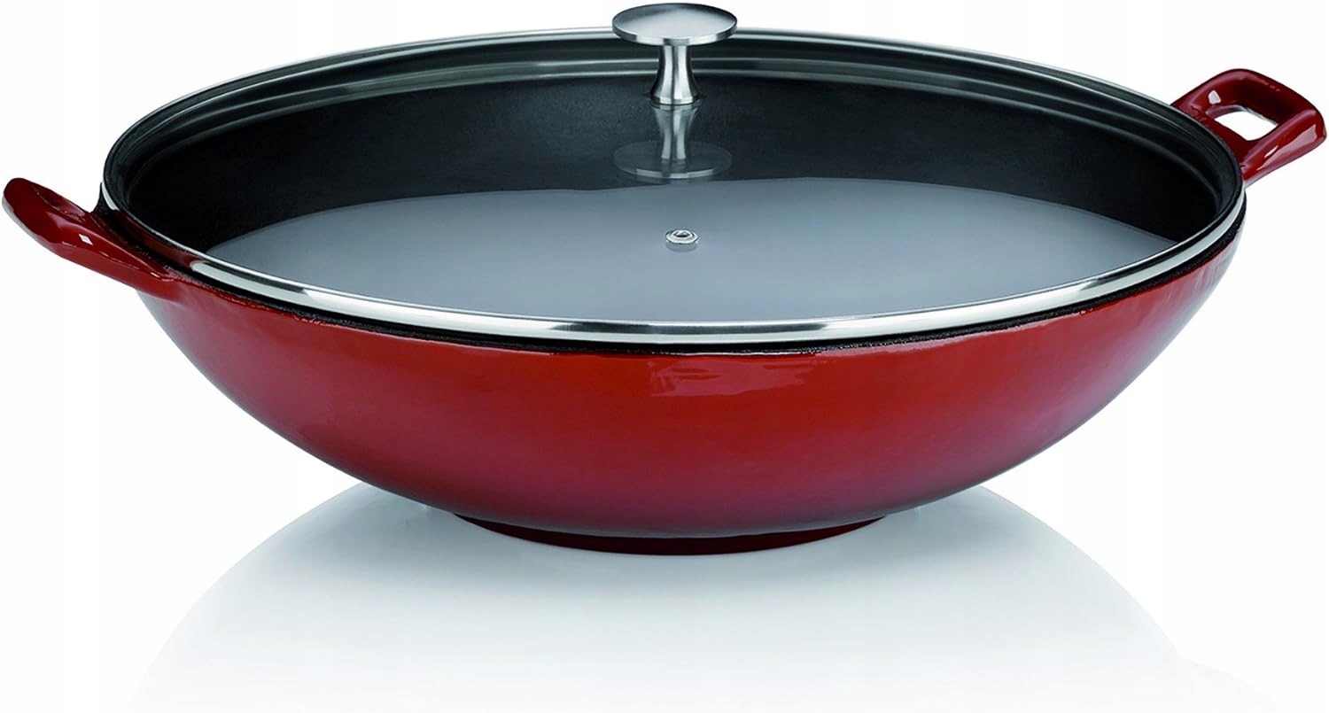 Kela Wok Calido żeliwo czerwony 36 cm Ø 4 l