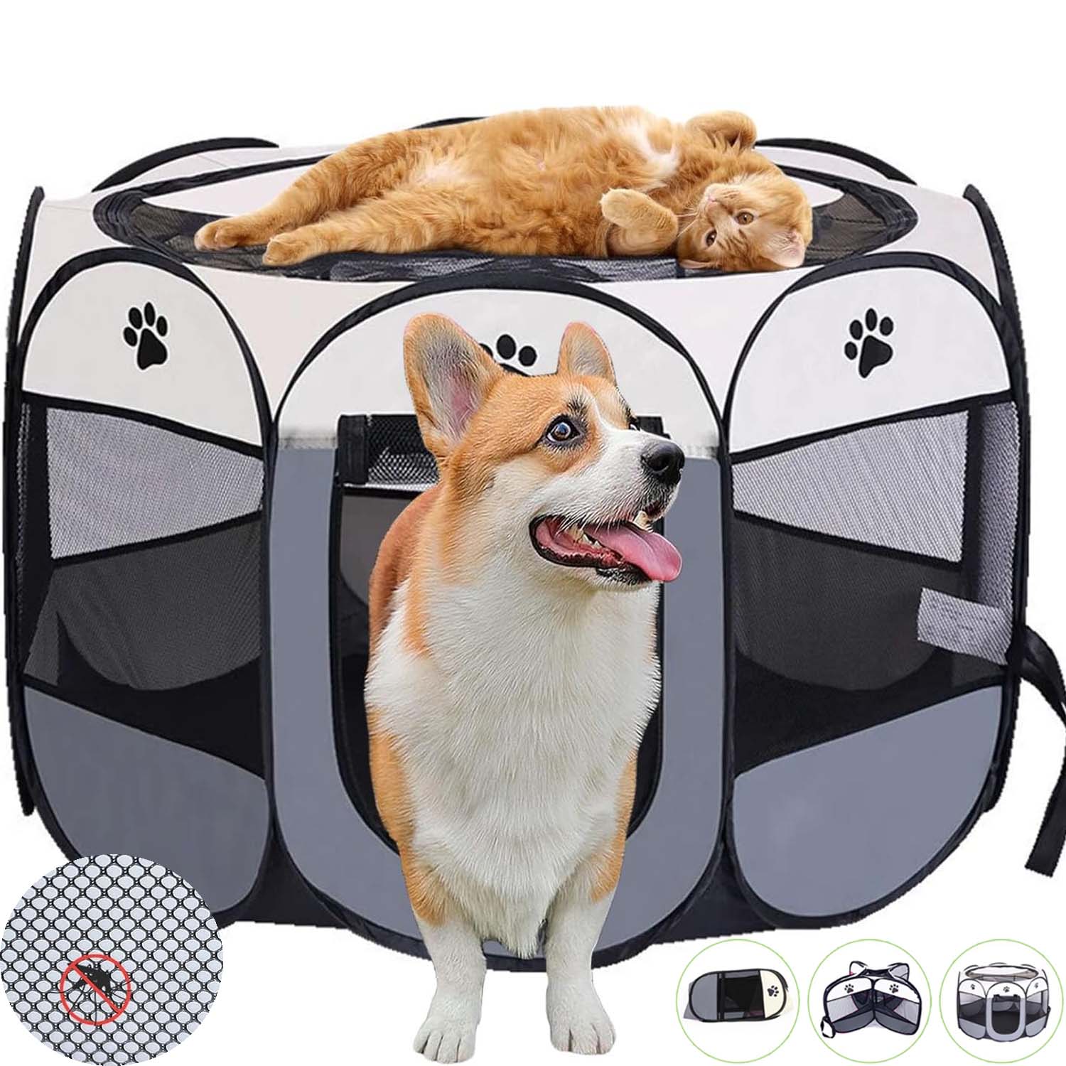 Levně Skládací Kotec Pro Psa Kočku Králíka Štěňat Pelíšek Do Domácnosti 74X74X43 CM